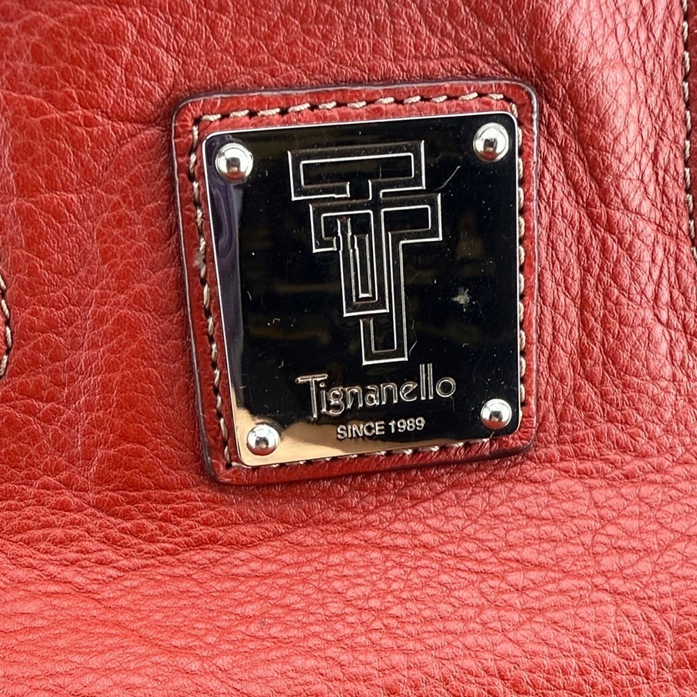 Tignanello Bold Red Leather Tote - Picture 2 of 10